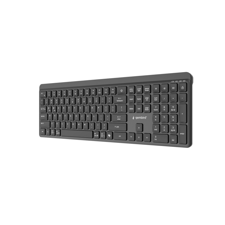 Gembird KB-WPS-03 Tastiera slim wireless dual-mode pro-business 2.4G+BT US layout