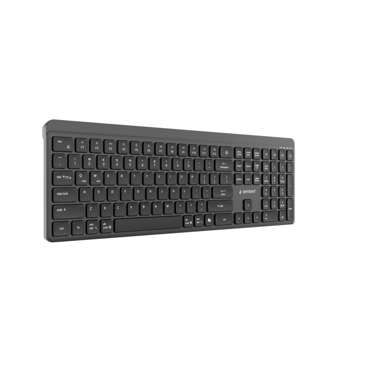 Gembird KB-WPS-03 Tastiera slim wireless dual-mode pro-business 2.4G+BT US layout