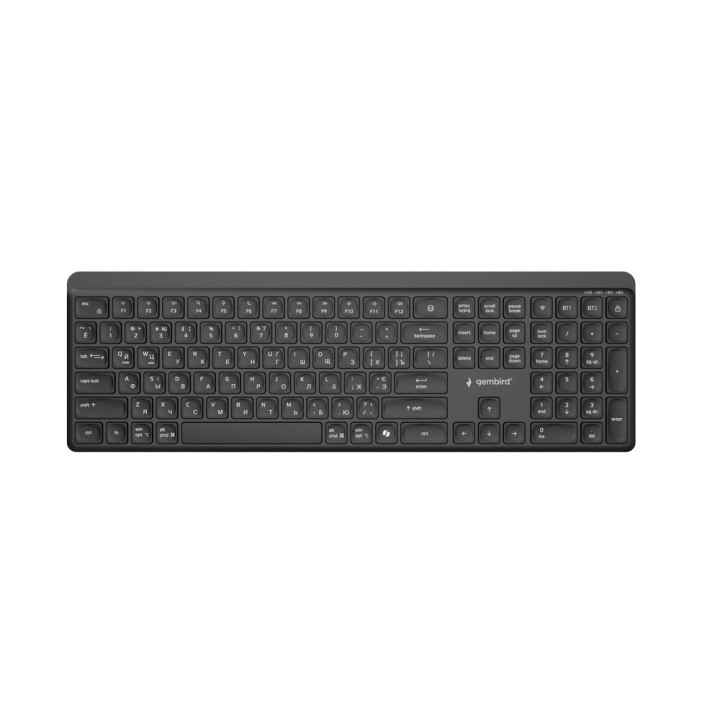 Gembird KB-WPS-03-CYRL Tastiera slim wireless dual-mode pro-business 2.4G+BT RU layout