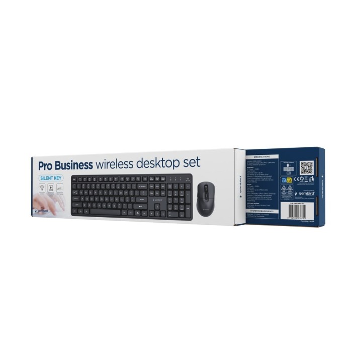 Gembird KBS-WMS-01 Set wireless da scrivania Silent Pro Business nero layout US