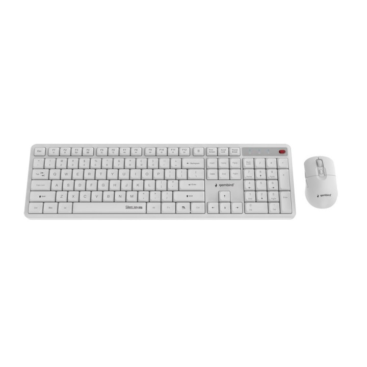 Gembird KBS-WMS-01-W Set da scrivania wireless Silent key Pro Business bianco US layout
