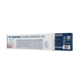 Gembird KBS-WMS-01-W Set da scrivania wireless Silent key Pro Business bianco US layout