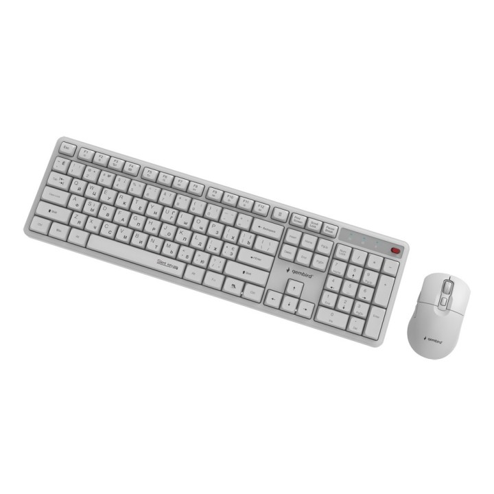 Gembird KBS-WMS-01-W-CYRL Set da scrivania wireless Silent key Pro Business bianco RU layout