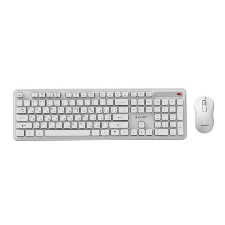 Gembird KBS-WPS-01 Set da scrivania wireless Slim Pro Business bianco RU layout