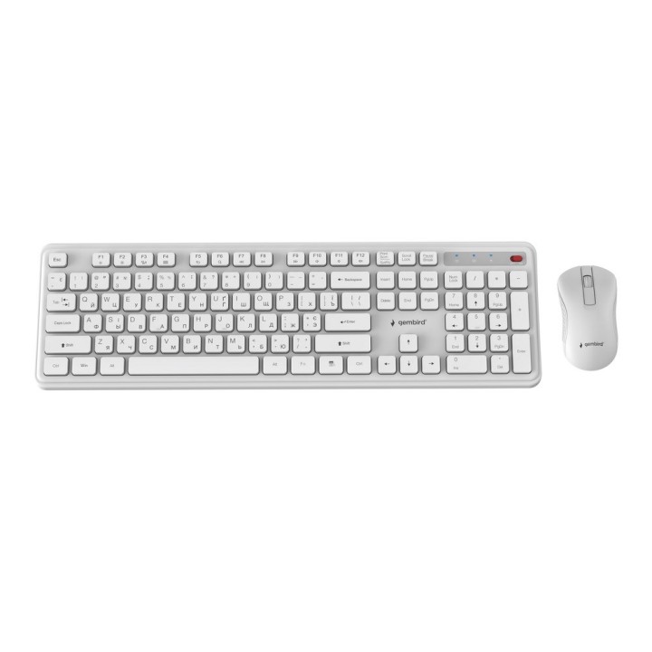 Gembird KBS-WPS-01 Set da scrivania wireless Slim Pro Business bianco RU layout