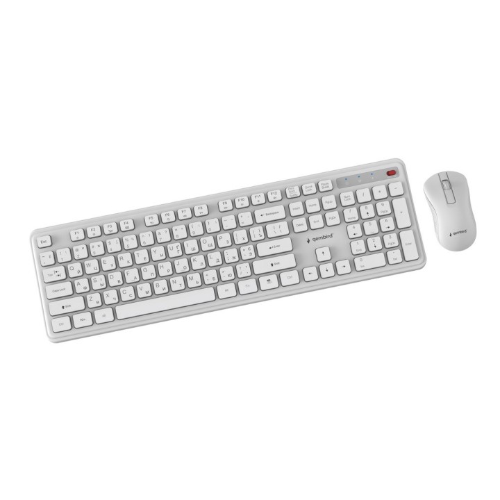 Gembird KBS-WPS-01 Set da scrivania wireless Slim Pro Business bianco RU layout