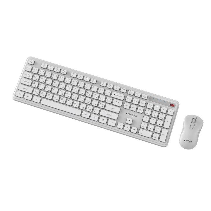 Gembird KBS-WPS-01 Set da scrivania wireless Slim Pro Business bianco RU layout