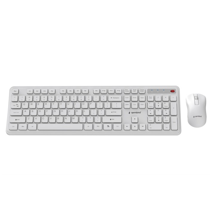 Gembird KBS-WPS-01 Set da scrivania wireless Slim Pro Business bianco US layout