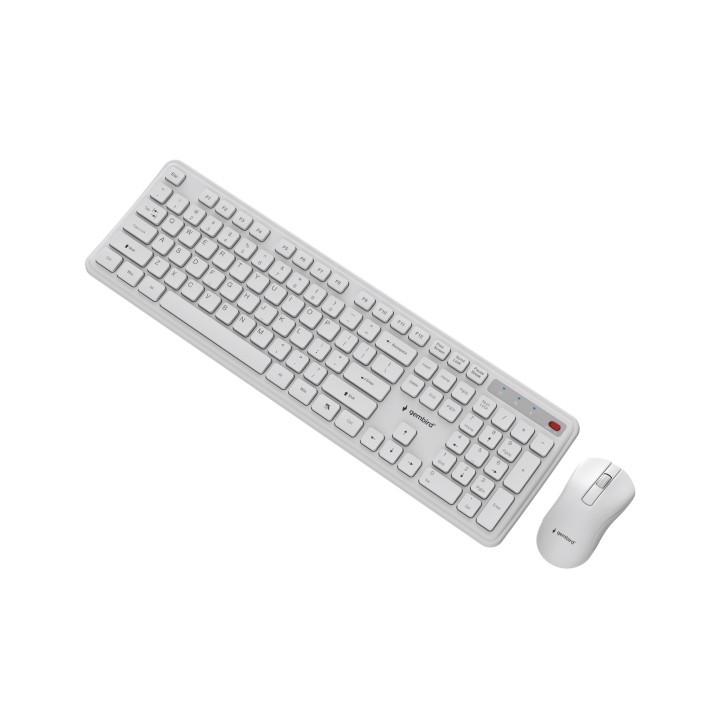 Gembird KBS-WPS-01 Set da scrivania wireless Slim Pro Business bianco US layout