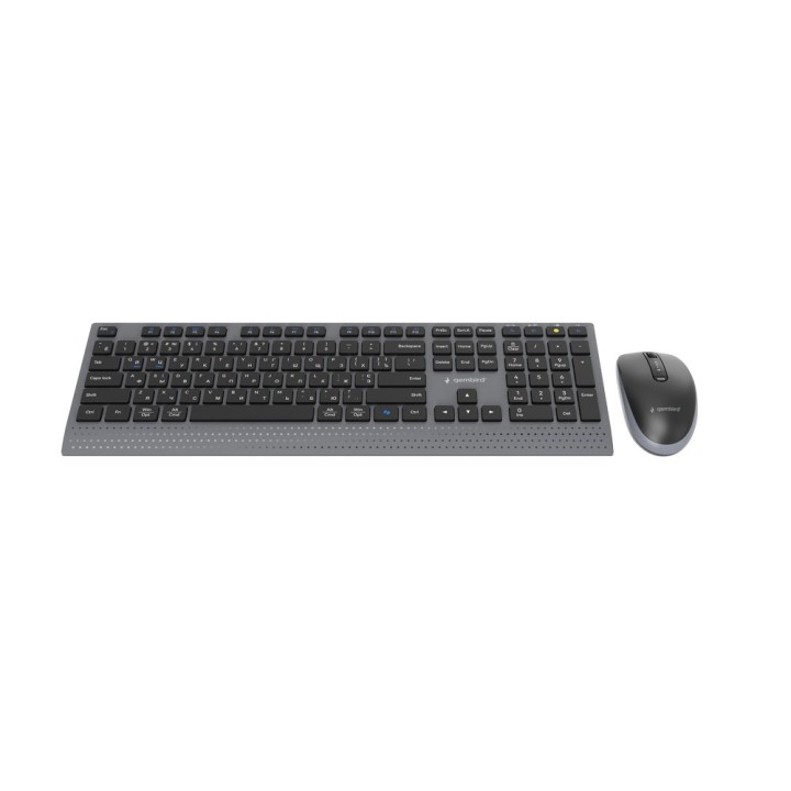 Gembird KBS-WPS-02-CYRL Set da scrivania slim wireless dual-mode 2.4G+BT RU layout