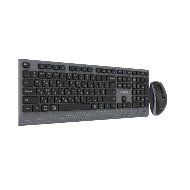Gembird KBS-WPS-02-CYRL Set da scrivania slim wireless dual-mode 2.4G+BT RU layout