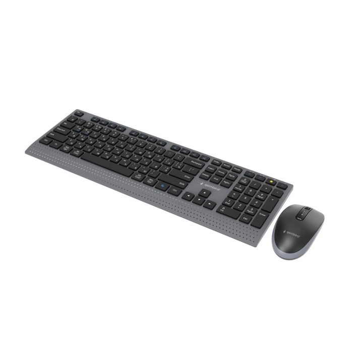Gembird KBS-WPS-02-CYRL Set da scrivania slim wireless dual-mode 2.4G+BT RU layout