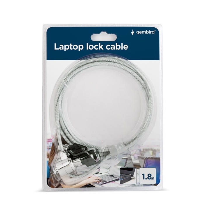 Gembird LK-K-01 Lucchetto per cavi per notebook (lucchetto a chiave) 1.8m