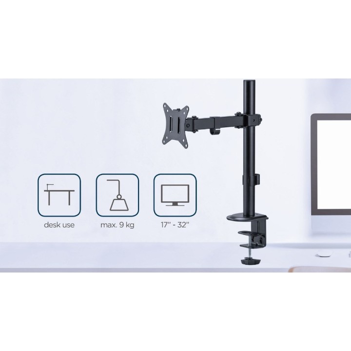 Gembird MA-D1-03 supporto/staffa monitor 81.3 cm (32 ) da scrivania nero