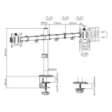 Gembird MA-D2-01 supporto monitor / staffa 81.3 cm (32 ) Scrivania Nero