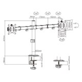 Gembird MA-D2-01 supporto monitor / staffa 81.3 cm (32 ) Scrivania Nero