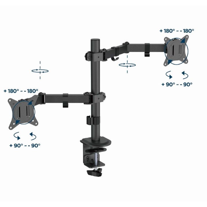 Gembird MA-D2-03 Braccio doppio di supporto monitor regolabile per scrivania 17"-32" nero