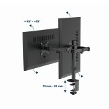 Gembird MA-D2-03 Braccio doppio di supporto monitor regolabile per scrivania 17"-32" nero