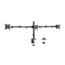 Gembird MA-D3-01 Braccio di supporto regolabile per scrivania 3-display (rotante inclinabile girevole) 17"-27" fino a 7 kg