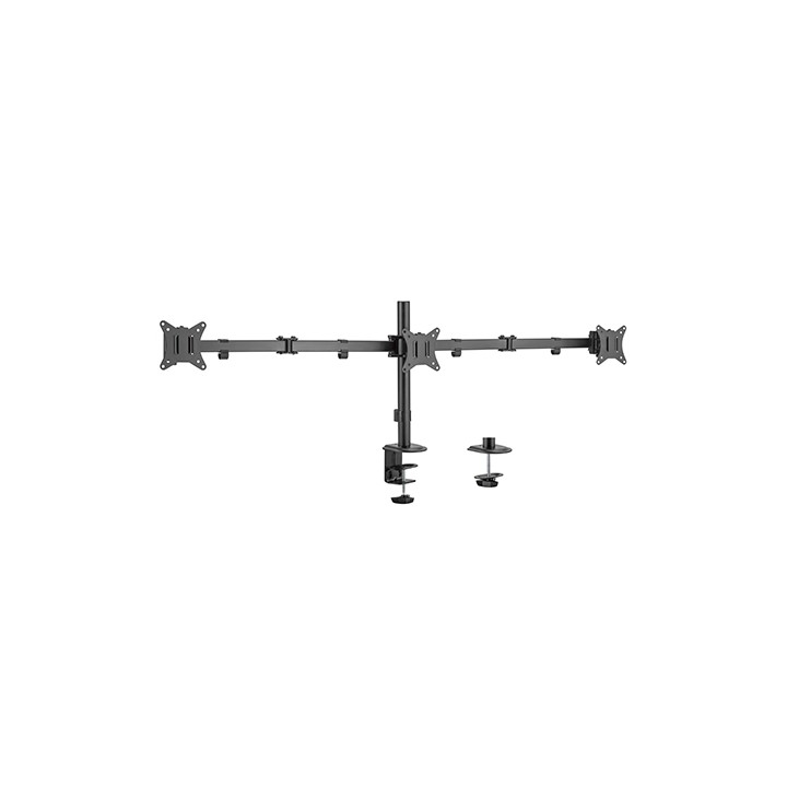 Gembird MA-D3-01 Braccio di supporto regolabile per scrivania 3-display (rotante inclinabile girevole) 17"-27" fino a 7 kg