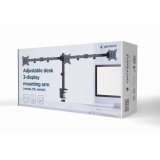 Gembird MA-D3-01 Braccio di supporto regolabile per scrivania 3-display (rotante inclinabile girevole) 17"-27" fino a 7 kg
