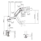 Gembird MA-DA1P-01 Braccio di supporto regolabile per scrivania 17"-32" fino a 9 kg