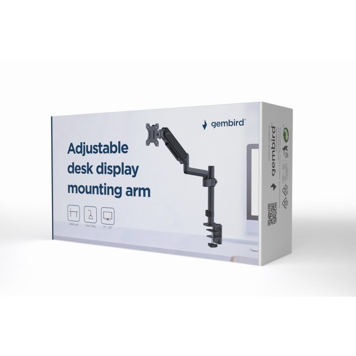 Gembird MA-DA1P-01 Braccio di supporto regolabile per scrivania 17"-32" fino a 9 kg