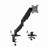 Gembird MA-DA1U-01 Braccio di supporto display regolabile per scrivania con porte USB 17"-32" nero
