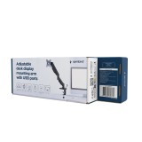 Gembird MA-DA1U-01 Braccio di supporto display regolabile per scrivania con porte USB 17"-32" nero