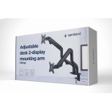 Gembird MA-DA2-02 Braccio di supporto regolabile per scrivania 2-display (inclinabile) 17"-32" fino a 8 kg
