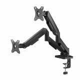 Gembird MA-DA2U-01 Braccio di montaggio regolabile da scrivania 2-display con porte USB 17"-32 nero