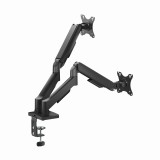 Gembird MA-DA2U-01 Braccio di montaggio regolabile da scrivania 2-display con porte USB 17"-32 nero
