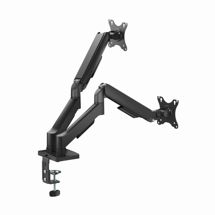 Gembird MA-DA2U-01 Braccio di montaggio regolabile da scrivania 2-display con porte USB 17"-32 nero