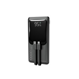 Gembird PB10-PD20-LCD-01 Power bank a ricarica rapida con cavi integrati 20W 10000 mAh nero