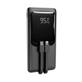 Gembird PB10-PD20-LCD-01 Power bank a ricarica rapida con cavi integrati 20W 10000 mAh nero