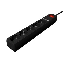 Gembird SPG5-U2-5-02 prolunga 1.5 m 5 prese AC interno nero