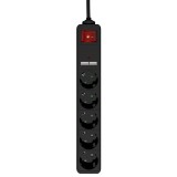 Gembird SPG5-U2-5-02 prolunga 1.5 m 5 prese AC interno nero