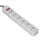 Gembird SPG6-B-10C Protezione da sovratensione 6 prese Schuko 3m grigio