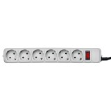 Gembird SPG6-B-10C Protezione da sovratensione 6 prese Schuko 3m grigio