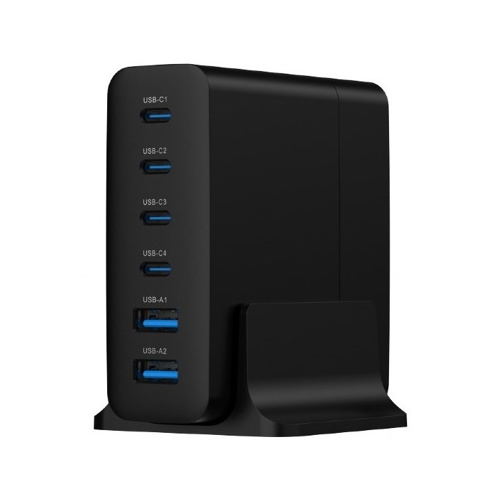 Gembird TA-UC-2A4C-PD75-01-BK caricabatterie dispositivo mobile Universale Nero AC Ricarica rapida Interno