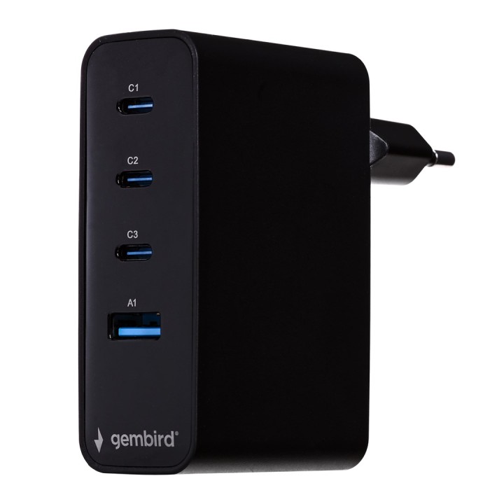 Gembird TA-UC-PDQC100LCD-01-BK caricabatterie dispositivo mobile laptop smartphone nero AC ricarica veloce interno