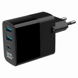 Gembird TA-UC-PDQC30LCD-BK-02 caricabatterie dispositivo mobile universale nero AC ricarica veloce interno