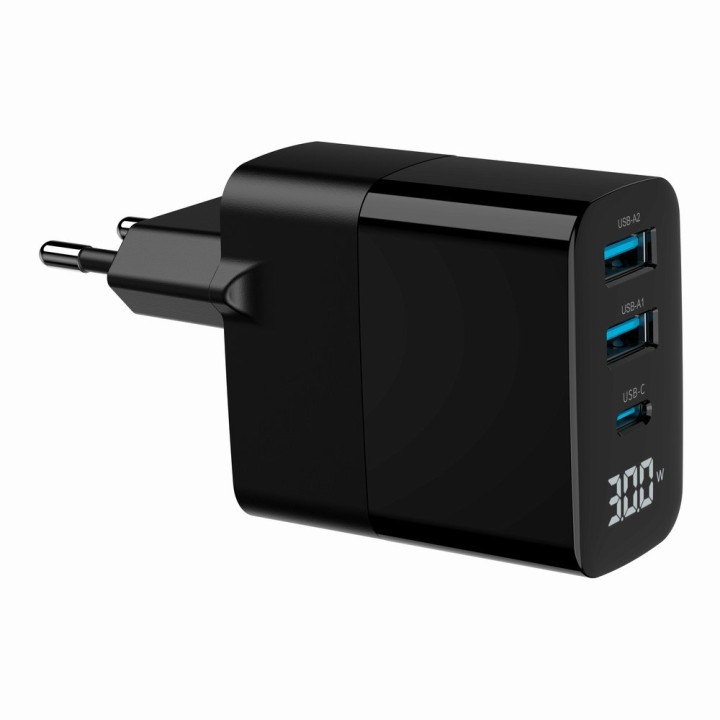 Gembird TA-UC-PDQC30LCD-BK-02 caricabatterie dispositivo mobile universale nero AC ricarica veloce interno