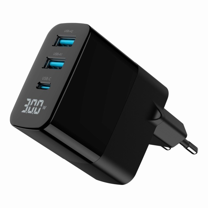 Gembird TA-UC-PDQC30LCD-BK-02 caricabatterie dispositivo mobile universale nero AC ricarica veloce interno