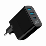 Gembird TA-UC-PDQC30LCD-BK-02 caricabatterie dispositivo mobile universale nero AC ricarica veloce interno
