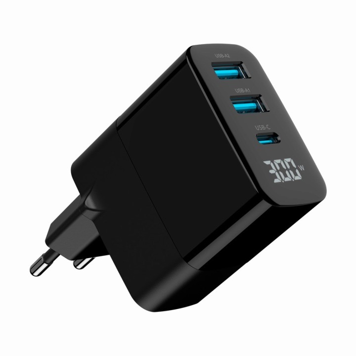 Gembird TA-UC-PDQC30LCD-BK-02 caricabatterie dispositivo mobile universale nero AC ricarica veloce interno