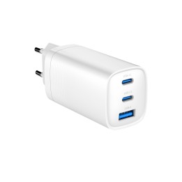 Gembird TA-UC-PDQC65-01-W caricabatterie rapido 65 W GaN USB PowerDelivery 3 porte bianco
