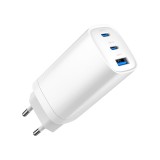 Gembird TA-UC-PDQC65-01-W caricabatterie rapido 65 W GaN USB PowerDelivery 3 porte bianco
