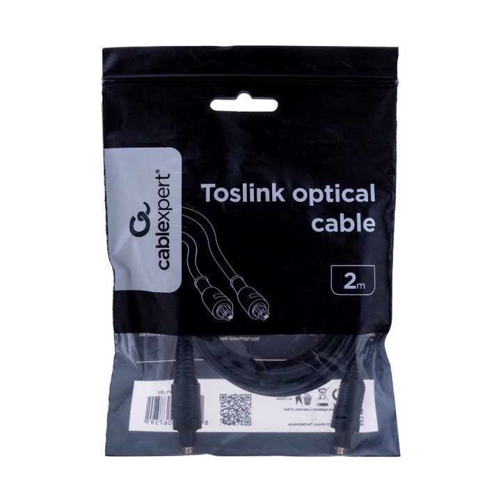 Gembird Toslink 2m cavo audio nero