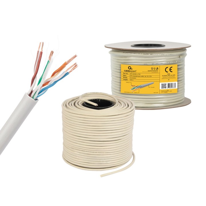 Gembird UPC-5004E-L/100 cavo di rete grigio 100 m Cat5e U/UTP (UTP)